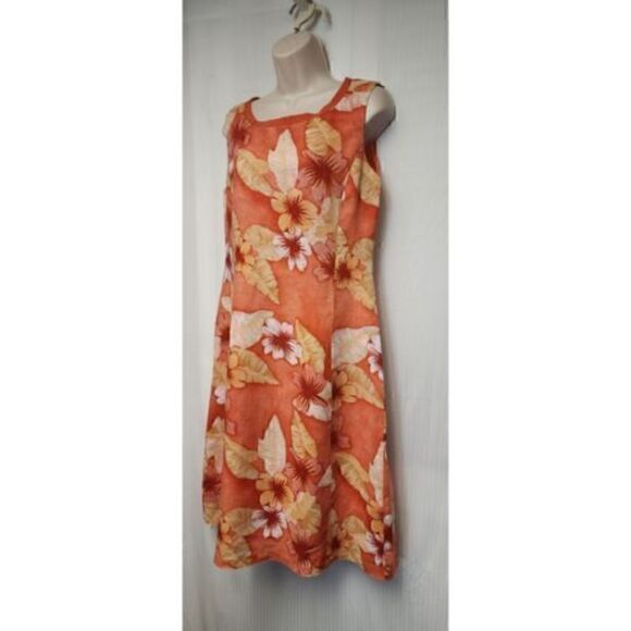 Cynthia Howie  Women's Multicolor Orange Floral Sheath Dress Size 10 - Picture 6 of 8